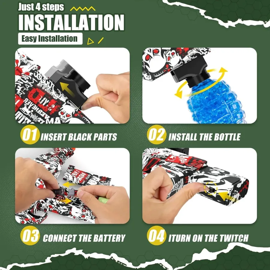 Electric Gel Blaster Toy Automatic Outdoor Toy - Red β photo 5