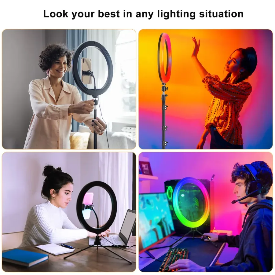 RGB Ring Light With 2.1 Meter Tripod - Rgb Ring Light 26cm With 20 cm Tripod — photo 4