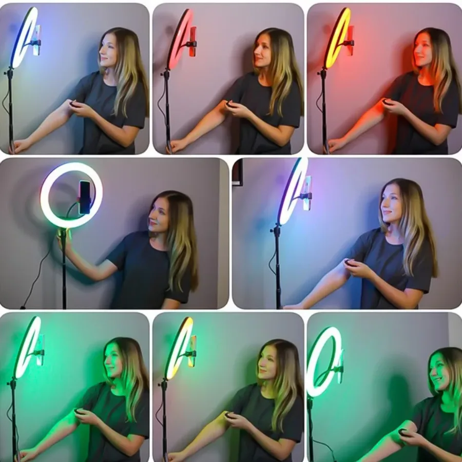 RGB Ring Light With 2.1 Meter Tripod - Rgb Ring Light 26cm With 20 cm Tripod β photo 5