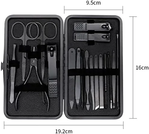 Manicure Set Nail Clippers Tools Household 18Pcs , Tool Kit for Men and Women - Pink — photo 6
