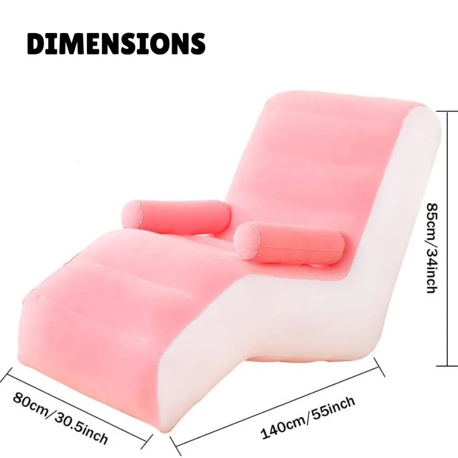 Lazy Inflatable Sofa, S-shaped Sofa - Pink β photo 6