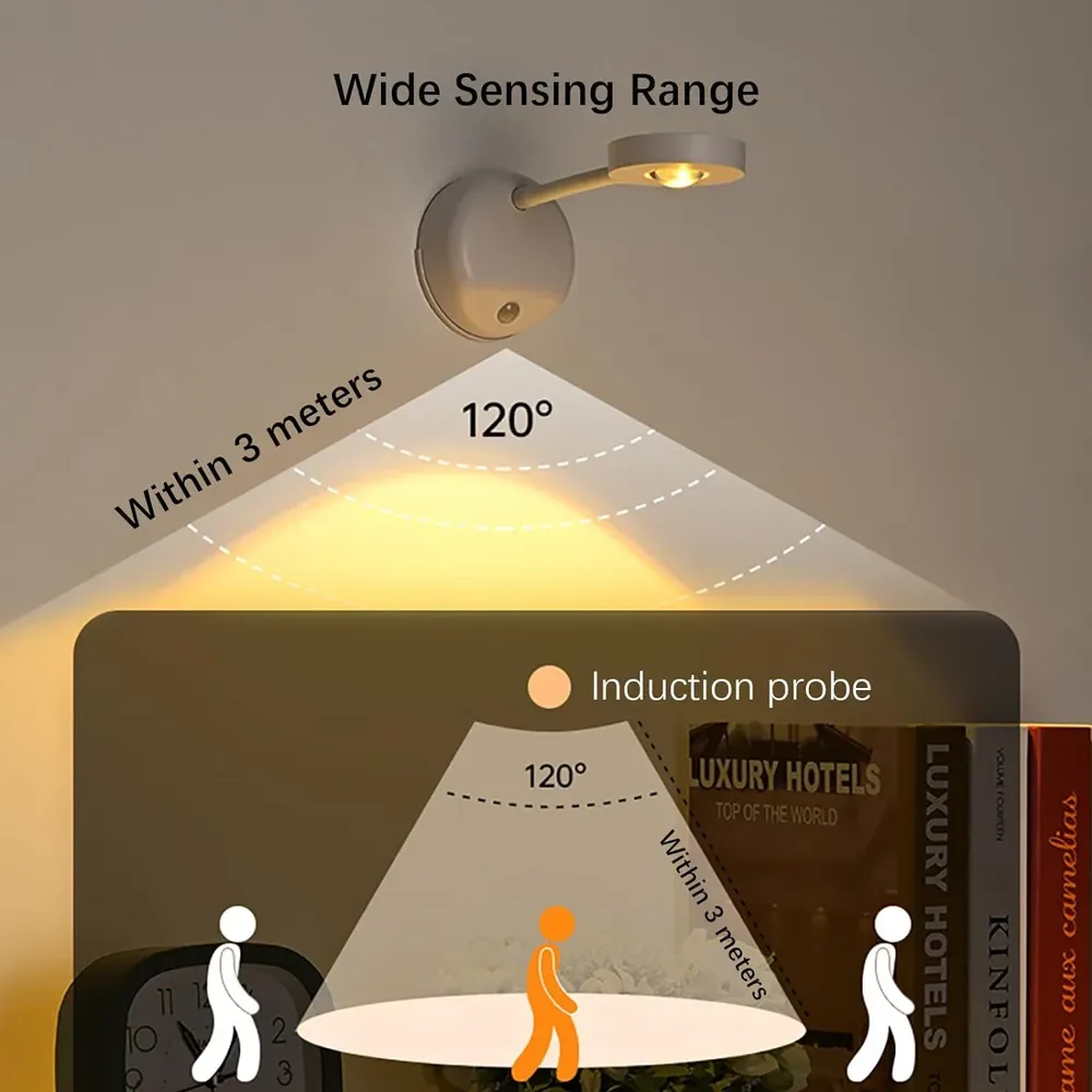 360 Recheargable Sensor LED Spotlight Adjustable - 1 Pcs — photo 2