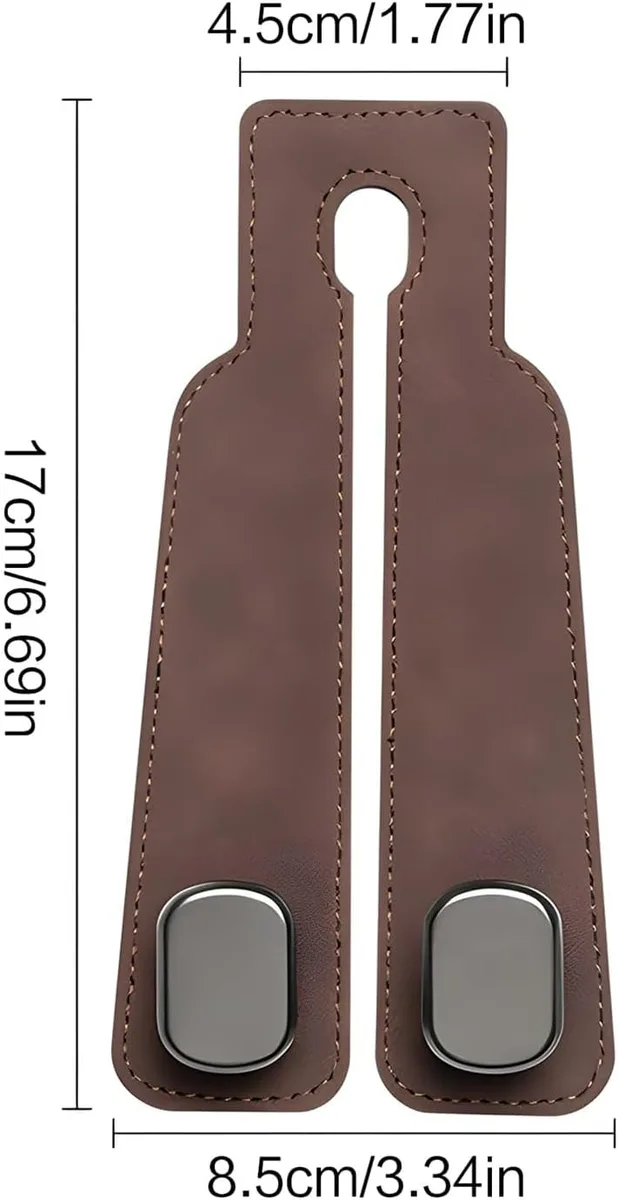 Leather Car Seat Hooks - Black — photo 6
