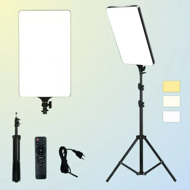 Square Ring Light Panel Photo Shoot LED with 2.1 Meter Tripod - PL-26 β photo 2