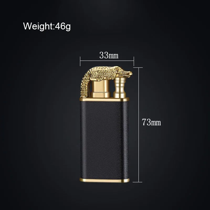 Crocodile Lighter Magic Double Flame Lighter - Black and gold โ photo 5