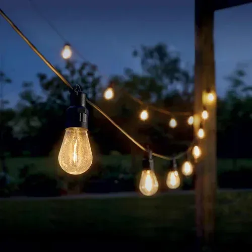 Outdoor String Lights With Bulbs - 5M 10 BULB LIGHT WARM β photo 2