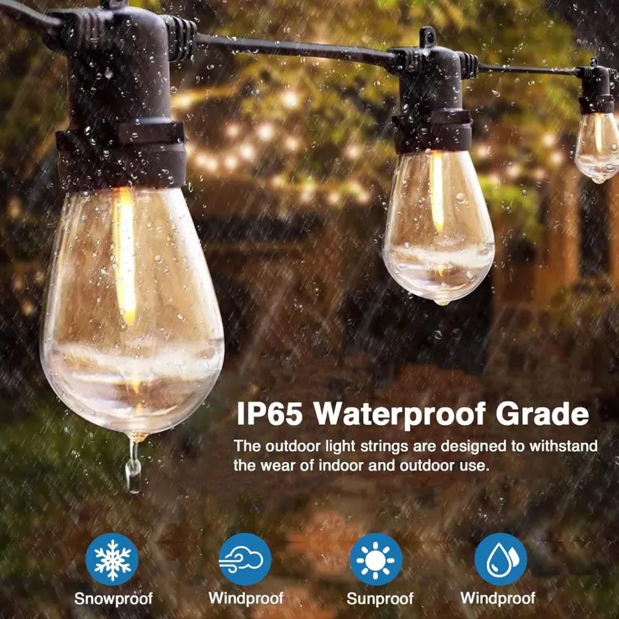 Outdoor String Lights With Bulbs - 5M 10 BULB LIGHT WARM — photo 3
