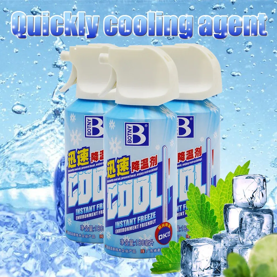 Instant Cooling Spray – 180ml Cool Ice Dry Spray, Fast-Acting Car & Body Cooling Mist, Spray for Summer Heat Relief - 1 pcs