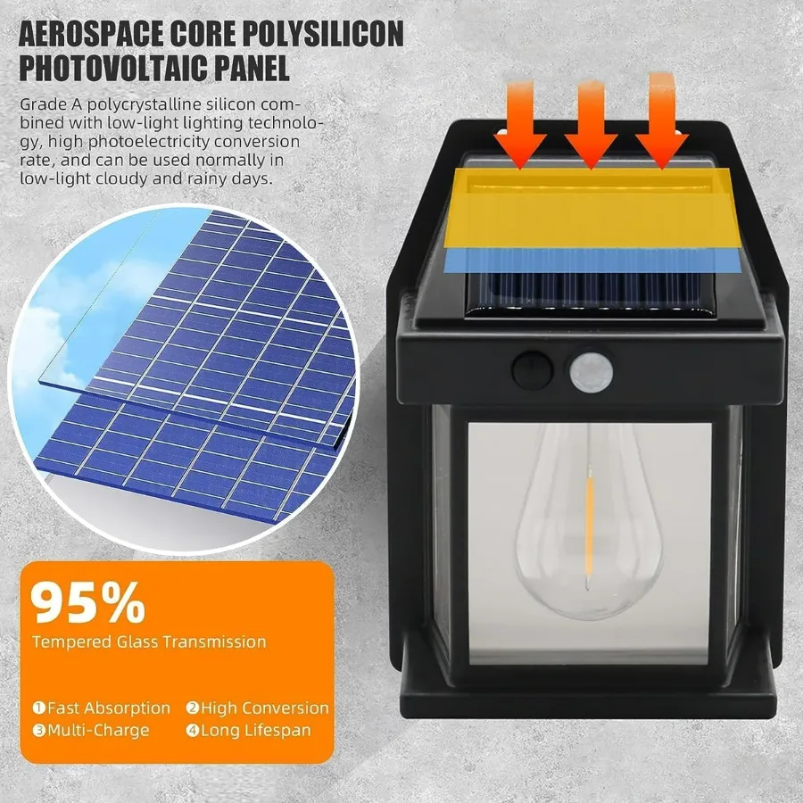 Smart Solar Wall Lights – Wireless Outdoor LED with Motion Sensor & 3 Lighting Modes - 1 Pcs — photo 4