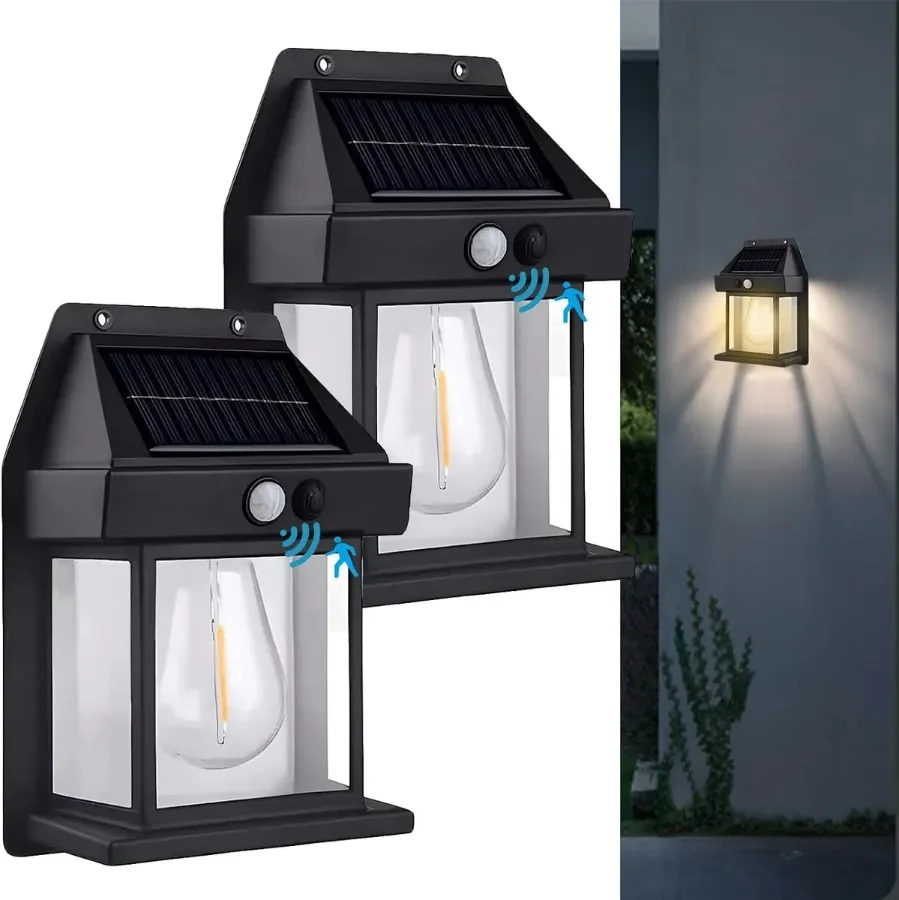 Smart Solar Wall Lights – Wireless Outdoor LED with Motion Sensor & 3 Lighting Modes - 1 Pcs