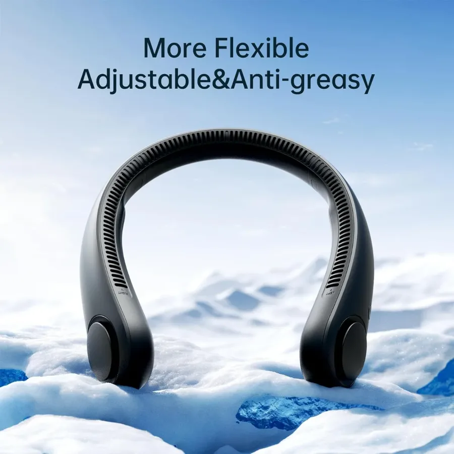 Portable Neck Fan – Hands-Free Bladeless Wearable Fan with Rechargeable Battery - Black — photo 2
