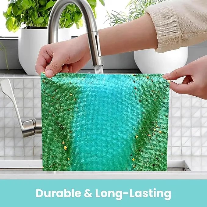 20 Pcs Microfiber Towel Reusable Magic Cleaning Cloth, Washable Multi-Use Cleaning Wipes - 2 Pcs β photo 6