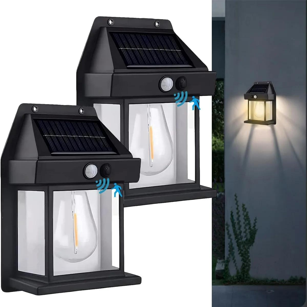 Smart Solar Wall Lights – Wireless Outdoor LED with Motion Sensor & 3 Lighting Modes - 2 Pcs
