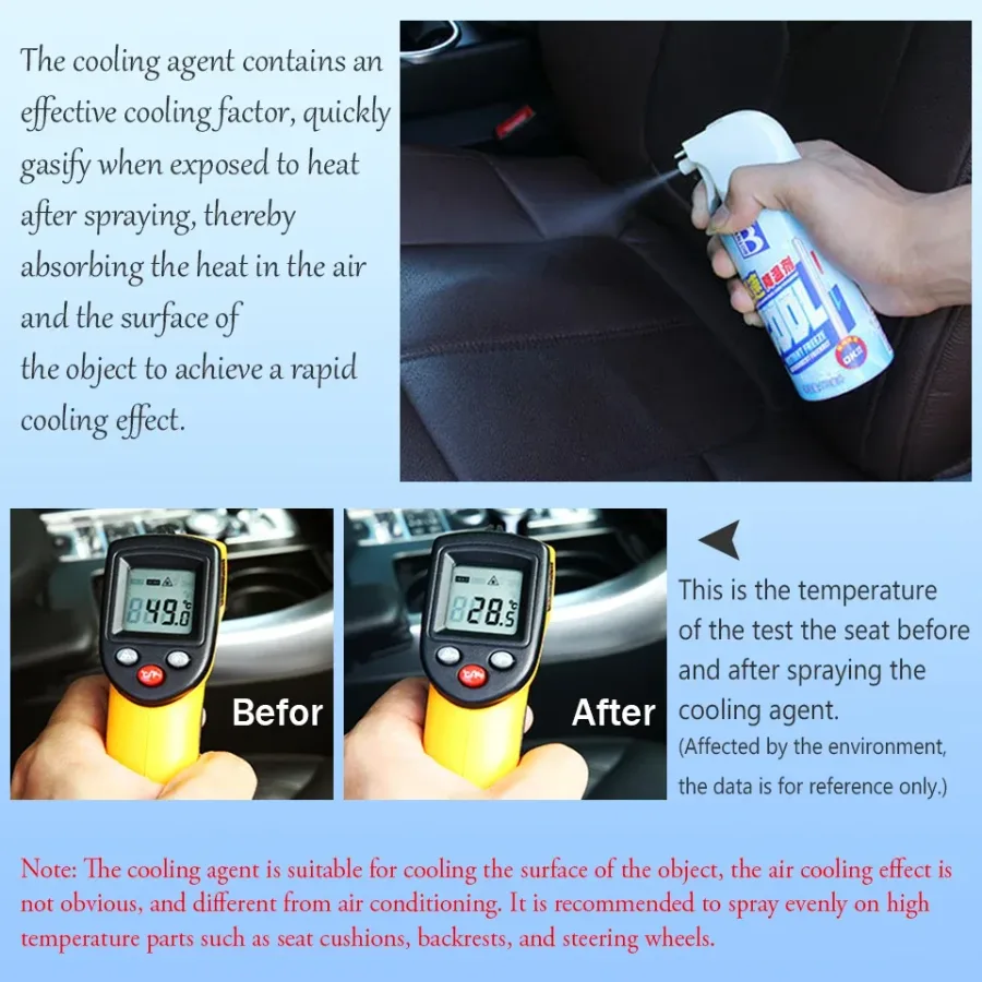 Instant Cooling Spray – 180ml Cool Ice Dry Spray, Fast-Acting Car & Body Cooling Mist, Spray for Summer Heat Relief - 2 pcs — photo 4