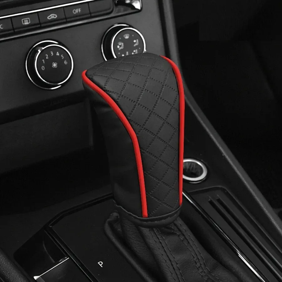 Universal Leather Car Gear Knob Cover Anti Slip Cover Vitesse - Beige β photo 6