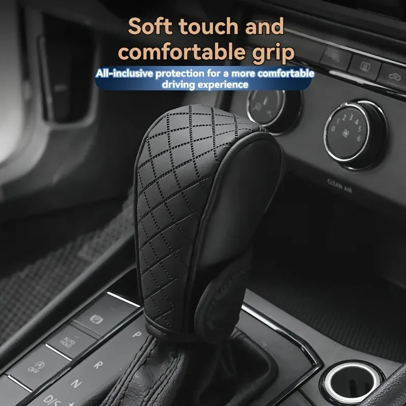 Universal Leather Car Gear Knob Cover Anti Slip Cover Vitesse - Red — photo 2