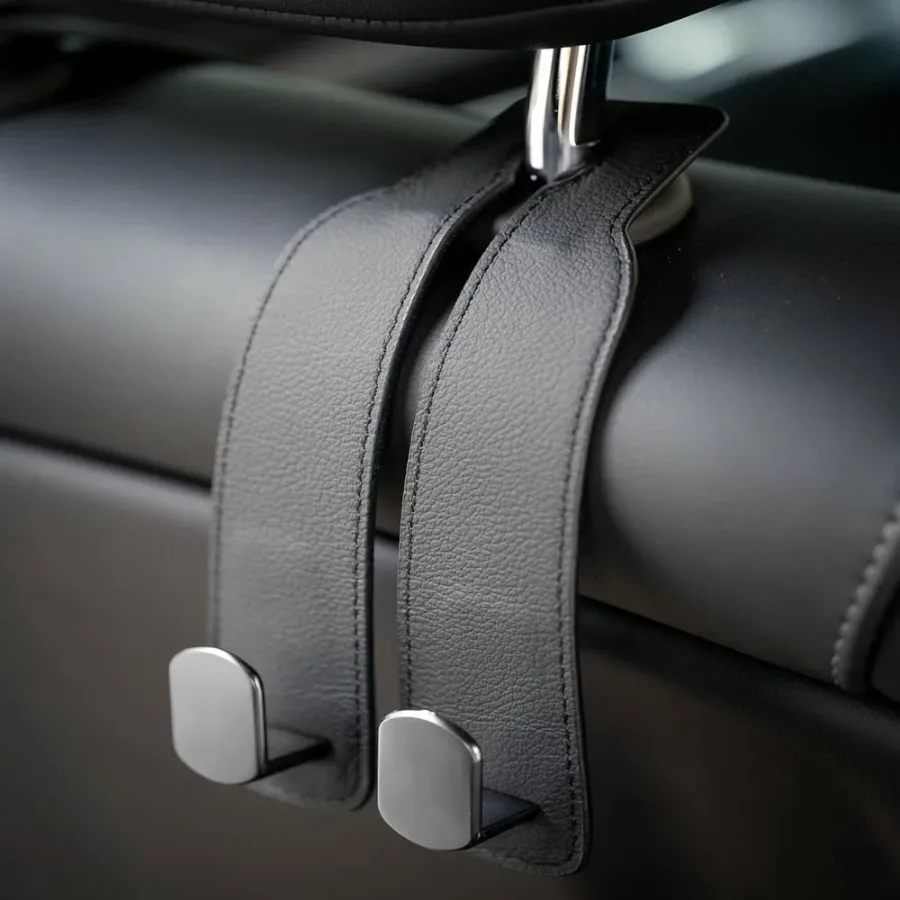 Leather Car Seat Hooks - Brown — photo 5