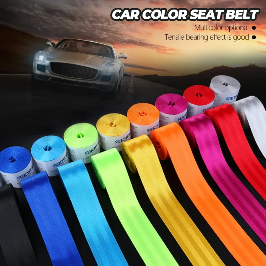 3.6 meters/roll Car Seat Belt Adjustment High Strength Polyester Car Seat Belts Interior Car Accessories - white — photo 2