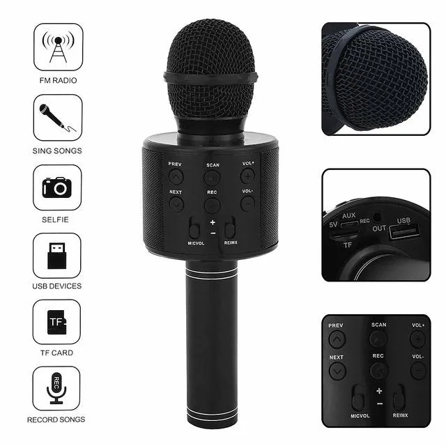 WS858 Wireless Bluetooth Karaoke Microphone - Gold β photo 3
