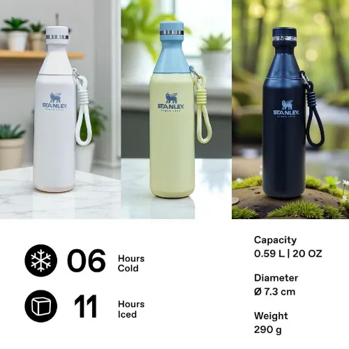 STANLEY With Hang Rope The All Day Slim Bottle 600 ml - Light green β photo 2