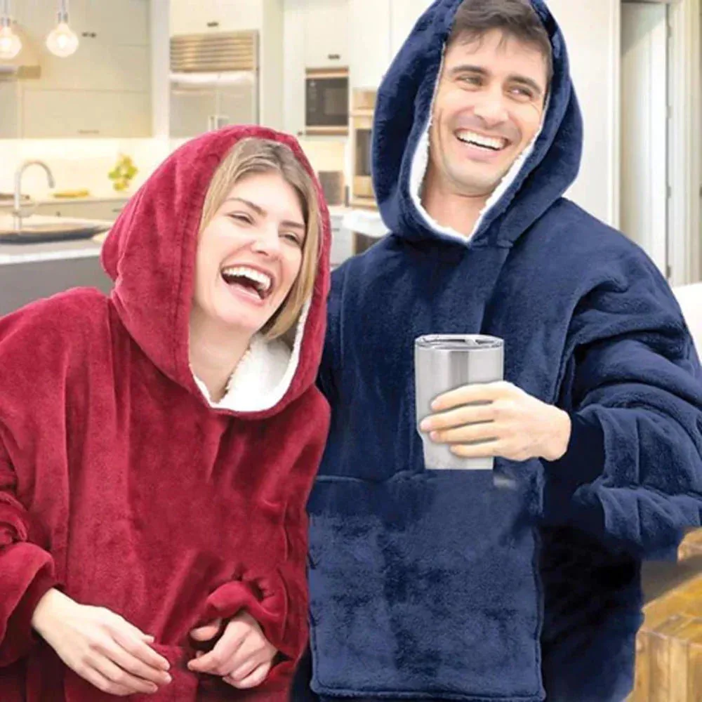 Ultra Plush Blanket Hoodie, Huggle Hoodie, Free Size Fits All - Sky Blue