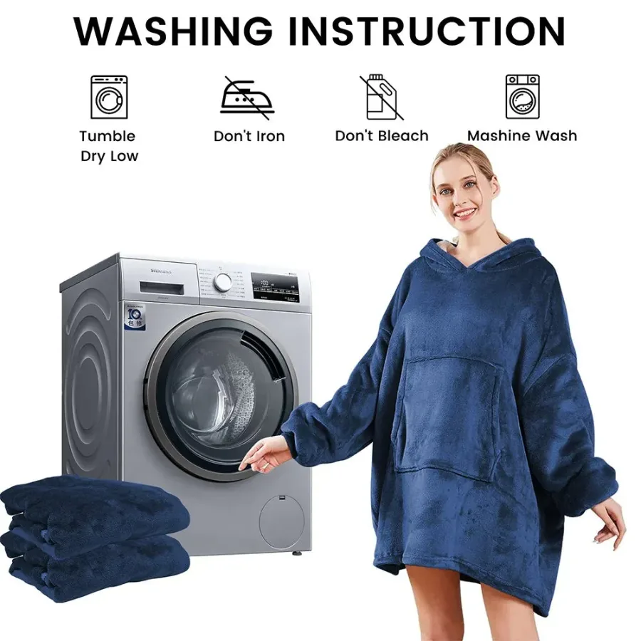 Ultra Plush Blanket Hoodie, Huggle Hoodie, Free Size Fits All - Wine — photo 3