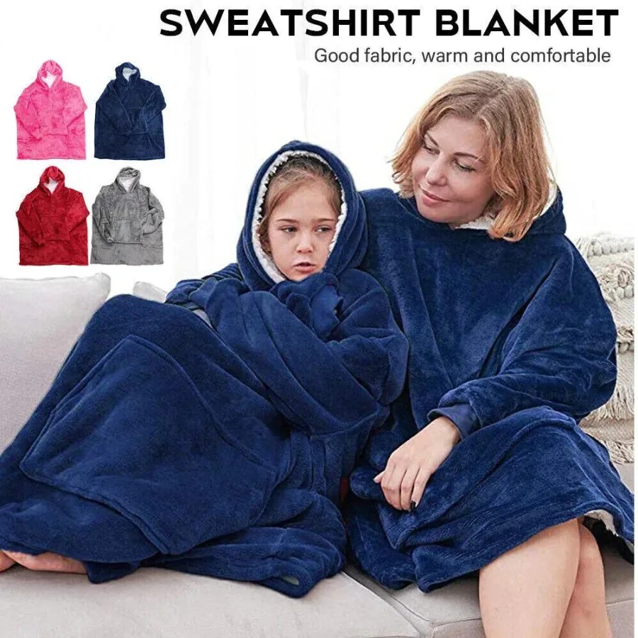 Ultra Plush Blanket Hoodie, Huggle Hoodie, Free Size Fits All - Fushia β photo 2