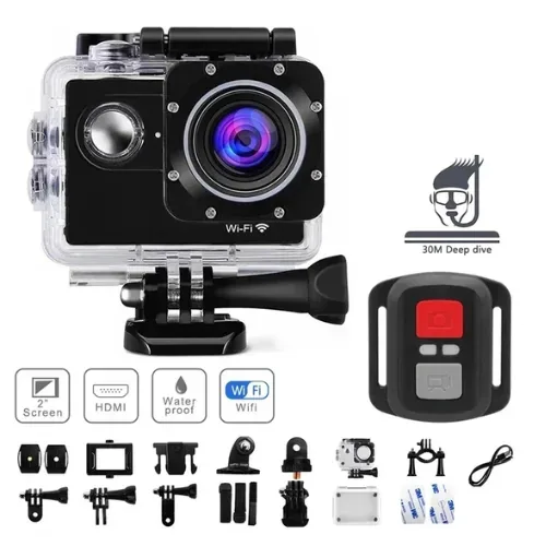HD Waterproof Sport Action Camera 1080P/60FPS WiFi 2.0" 170D - Blue