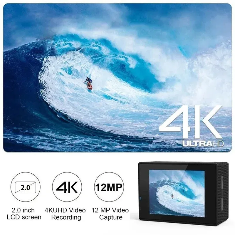 HD Waterproof Sport Action Camera 1080P/60FPS WiFi 2.0" 170D - Pink — photo 4