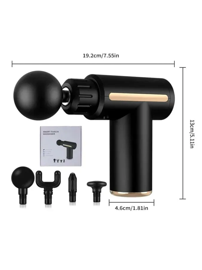 Rechargeable Mini Muscle Massage Gun With 6 Gears And 4 Massage Heads - Green β photo 7