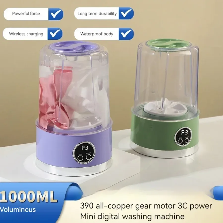 1L Small Washing Machine Rechargeable Washer - White — photo 2