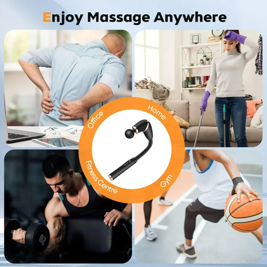 Deep Tissue Massage Gun with Upgraded Extension Handle - Grey — photo 6