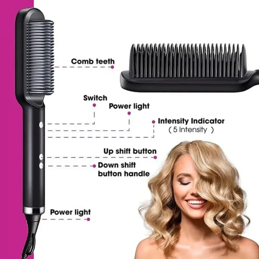Hair Straightener comb for women & men - Black — photo 2