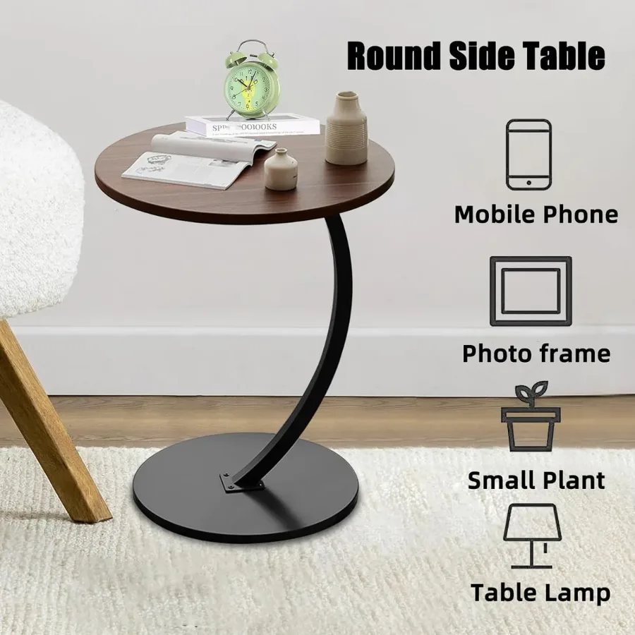 Round Side Table - Brown wood — photo 6