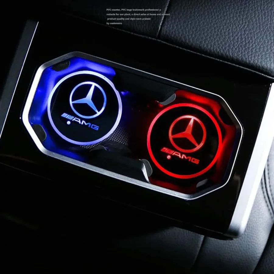 Car LED Light Cup Mat – 7 Color Atmosphere Pad - Ford — photo 3