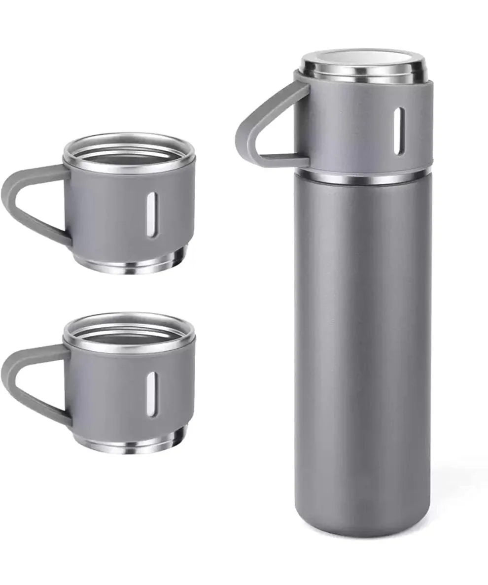 Thermos With Cups Double Wall Stainless Steel 500ml Vacuum Flask - Darkblue — photo 8