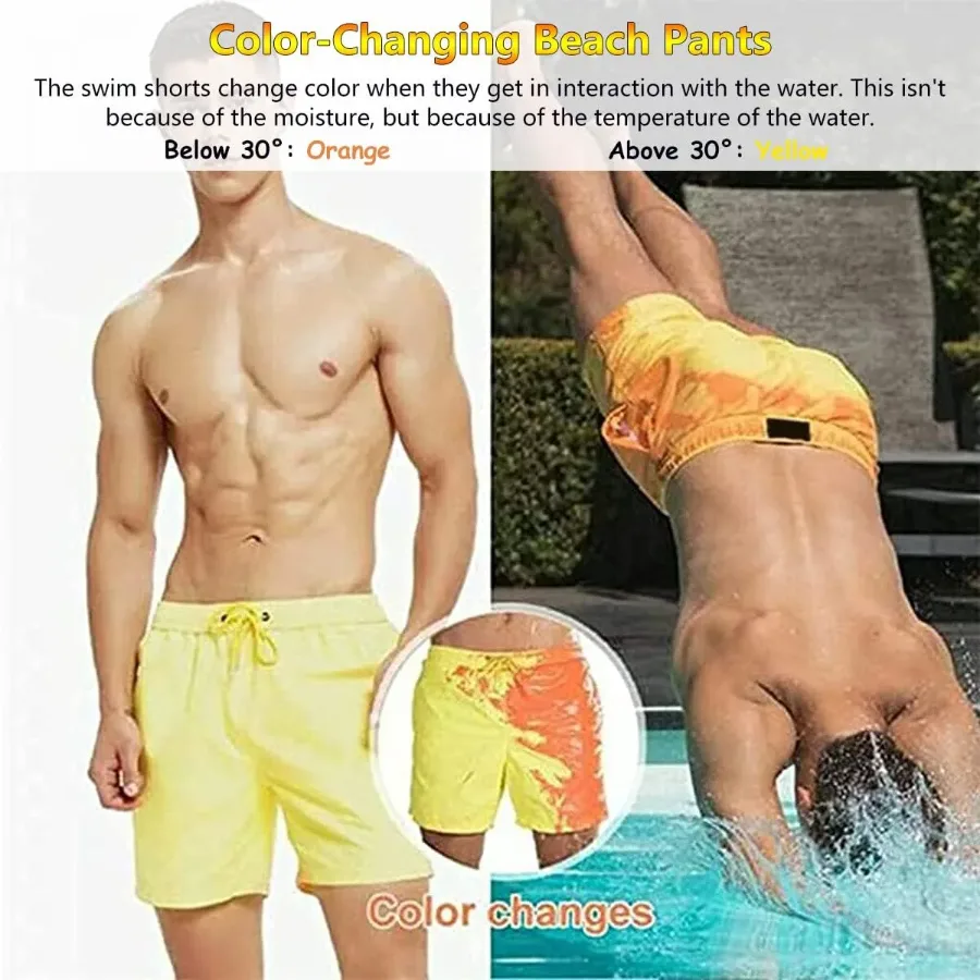 Color Changing Swimming Trunks for Men - Orange / L β photo 4