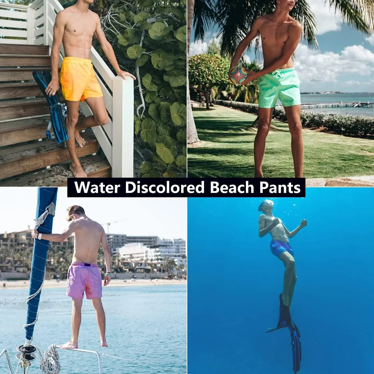 Color Changing Swimming Trunks for Men - Blue / M