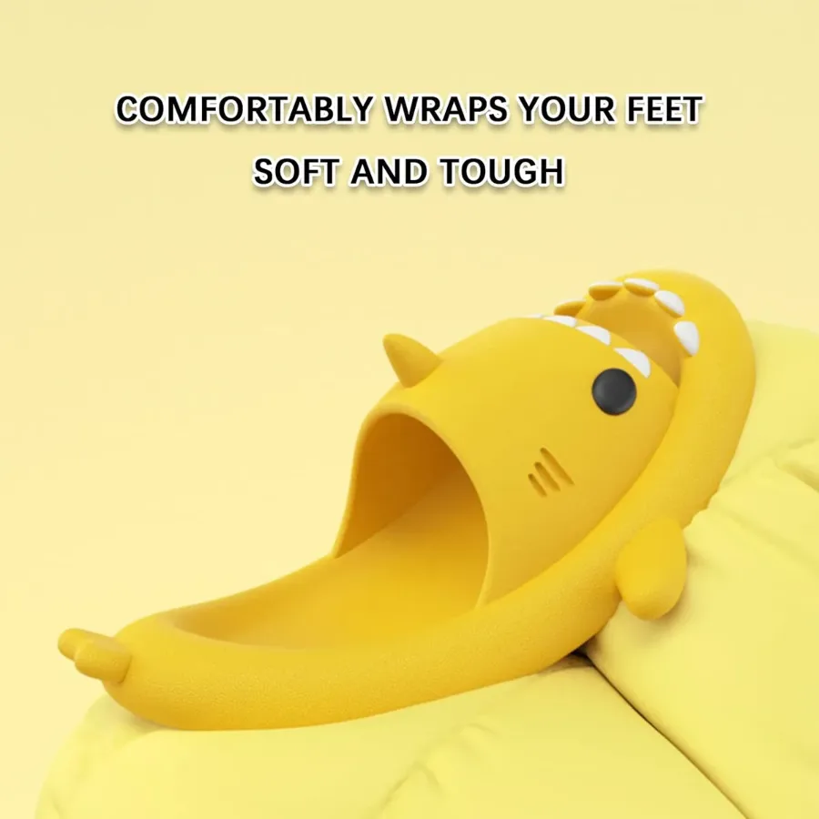 Unisex Shark Slippers, Suitable For Adults And Children - Yellow 42/43 — photo 5