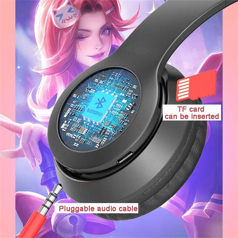 Cat Ears Bluetooth Wireless Headphone With Mic - White — photo 5
