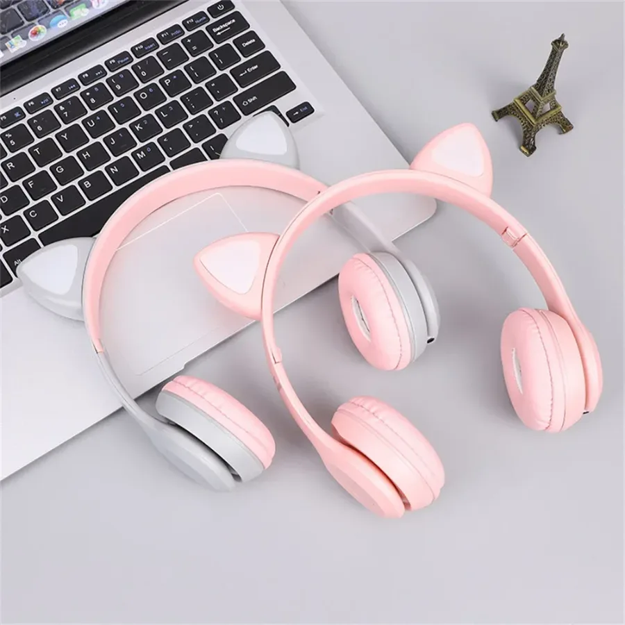 Cat Ears Bluetooth Wireless Headphone With Mic - Blue β photo 3