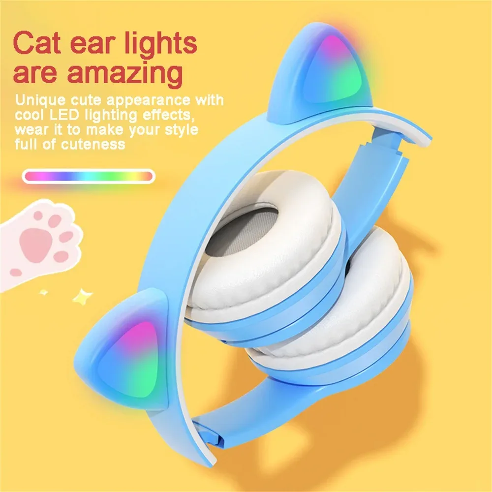Cat Ears Bluetooth Wireless Headphone With Mic - Black — photo 7