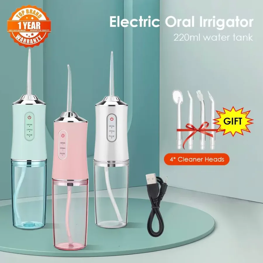 Professional Oral Irrigator for Teeth & Gums with 4 Jet Tips, 3 Modes & 360° Rotation , Water Dental Flosser - Black — photo 2