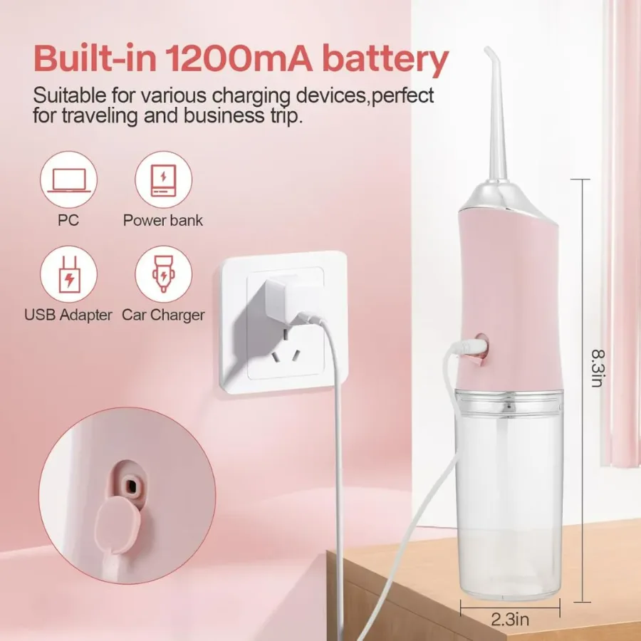 Professional Oral Irrigator for Teeth & Gums with 4 Jet Tips, 3 Modes & 360° Rotation , Water Dental Flosser - Black — photo 7