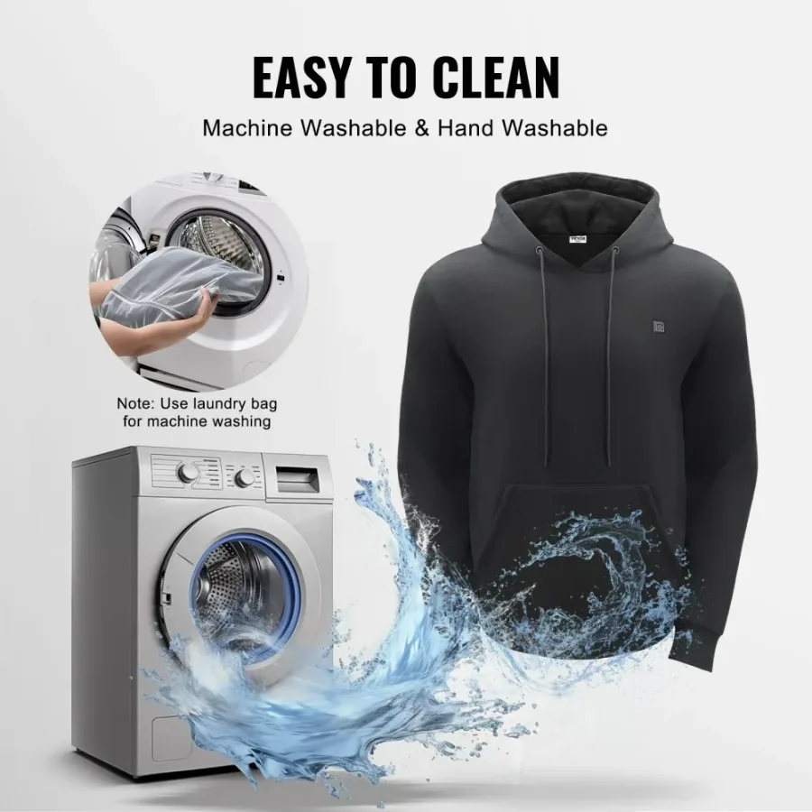 Self-Heating Hoodies for Men Women - Black / XL — photo 4