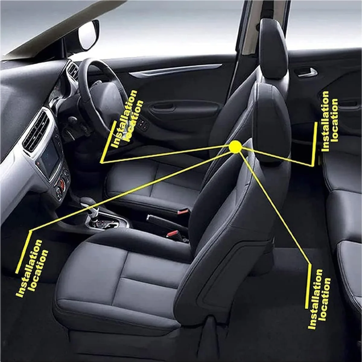 4pcs Leather Car Floor Mats - Camel and Beige line — photo 7
