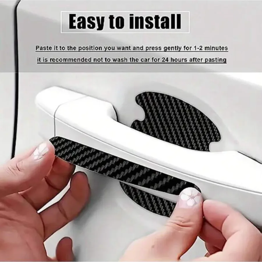 8PCS/SET Carbon Fiber Car Door Handle Protector Cover Inner Bowl Anti Scratch Sticker - Land Rover β photo 3