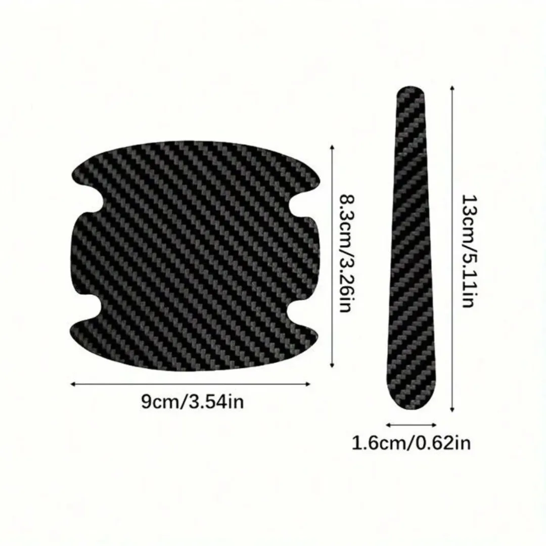 8PCS/SET Carbon Fiber Car Door Handle Protector Cover Inner Bowl Anti Scratch Sticker - Volkswagen β photo 9