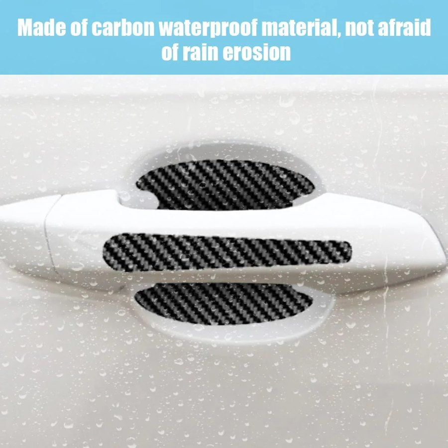 8PCS/SET Carbon Fiber Car Door Handle Protector Cover Inner Bowl Anti Scratch Sticker - Mini cooper β photo 7