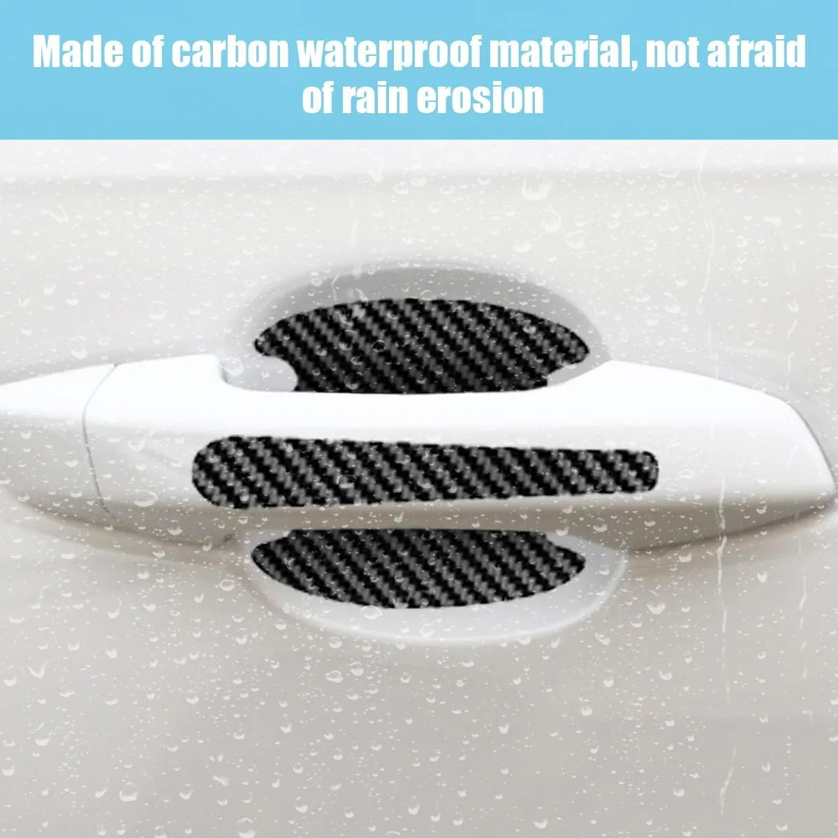 8PCS/SET Carbon Fiber Car Door Handle Protector Cover Inner Bowl Anti Scratch Sticker - Porsche β photo 7